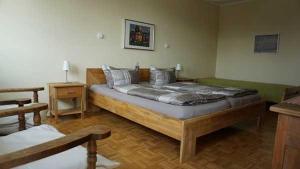 En eller flere senge i et værelse på Ferienwohnung Cecilia