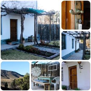 a collage of photos of a house with a tree at Booiskraal Farm Stay Accommodation in Beaufort West