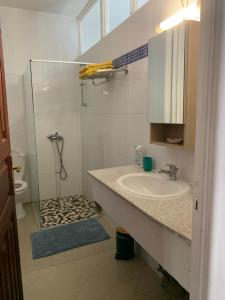 a bathroom with a sink and a glass shower at RETE ZEN GUESTHOUSE in Pointe-à-Pitre