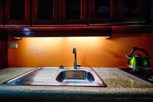 a kitchen counter with a sink and a tea kettle at Casa Smilin' Dog in Tamarindo