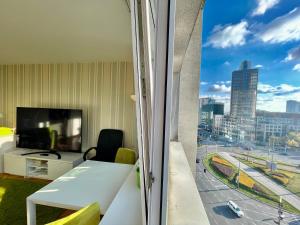 Posedenie v ubytovaní Super Apartament GREEN Rondo ONZ Metro NOWE Wifi 300 Mb/s AirCondition Netflix Spotify