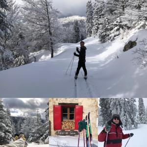 dos fotos de un hombre esquiando en la nieve en Plénouze, en Autrans