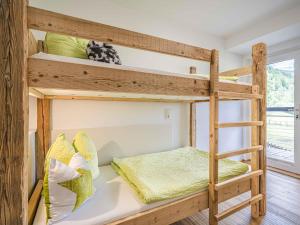 a bunk bed with a ladder in a room at Gebirgsjagd in Stuhlfelden