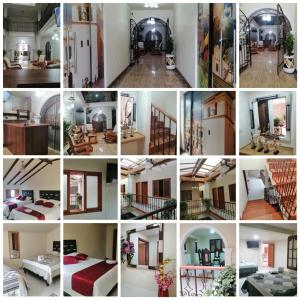 uma colagem de fotos de uma casa em Hotel Castillo Real em Popayán