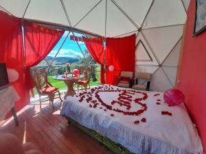 Postel nebo postele na pokoji v ubytování Glamping Mi Casita