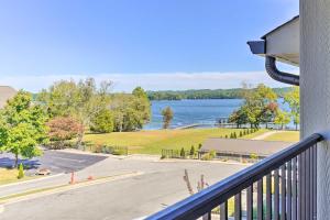 a view of the water from a balcony at Lakefront Boating Getaway in Spring City! in Spring City