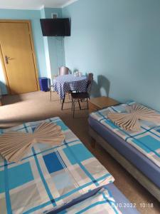 Un pat sau paturi într-o cameră la Rodar