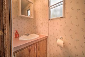 une salle de bain avec un lavabo et une fenêtre dans l'établissement Quaint Cottage Overlooking Cherokee Reservoir, à Bean Station 15 autres photos