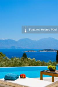 a view of the ocean from a pool at Mirabella Hills in Agios Nikolaos