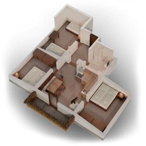 a rendering of a floor plan of a house at Haus Blueberry - Baranek Resorts in Leogang