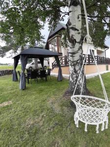 een schommel hangend aan een boom naast een huis bij Maison ALANA in Divčibare