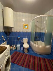 łazienka z wanną, toaletą i umywalką w obiekcie Sadyba na Luzi w mieście Verkhne-Studënyy
