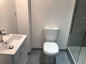 Kúpeľňa v ubytovaní Appartement 10 pers face gare SNCF Appart Hotel le Cygne A + 2 fotografie