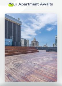 a view of a city skyline from a roof of a building at Batchelor City Studio Apartment in Durban