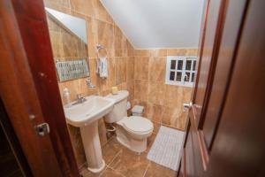 Willy's house في جاراباكو: حمام صغير مع مرحاض ومغسلة