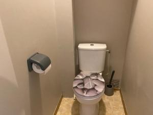 a bathroom with a toilet with a roll of toilet paper at Confort 2 Pièces au Pied des Pistes, Exposé Sud-Ouest - FR-1-449-29 in Tignes