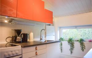 Ett kök eller pentry på Beautiful Apartment In Rdeby With Kitchen