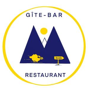 a logo for a cafe bar and restaurant at Gîte les 3 cols in Réallon
