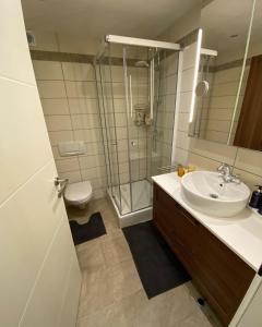 Kúpeľňa v ubytovaní Apartment „AlpView“,Tirol mit Sauna und Pool
