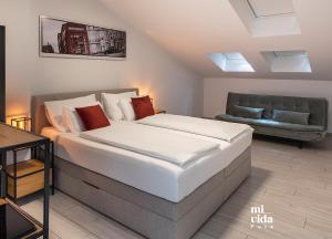 Postel nebo postele na pokoji v ubytování Seaside view - Family & Friends Apartment