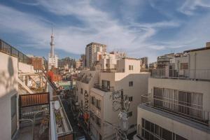 a view of a city with tall buildings at Asakusa Kaede 浅草楓 in Tokyo