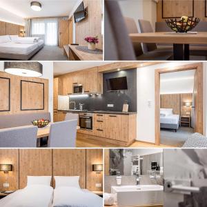a collage of photos of a hotel room at Apart SunAlpin in Sölden