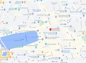 a map of dublin with a red dot at Les Toits de la Canebière - Studio tout confort in Marseille