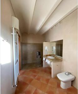 a bathroom with a toilet and a sink in a room at Hotel Rural Casa Pernías in Moratalla