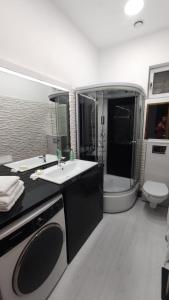 クルジュ・ナポカにあるCluj Centerのバスルーム(シンク、バスタブ、トイレ付)