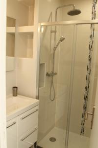 een badkamer met douche en wastafel bij 3 double bedrooms apartment in Montmartre near subway AC in Parijs
