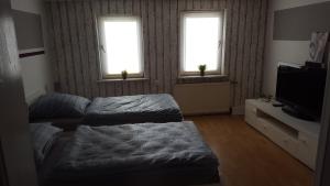 TV a/nebo společenská místnost v ubytování Haus für Monteure bei Nina