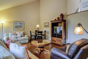 a living room with a couch and a tv at Isle of Pines in Hilton Head Island