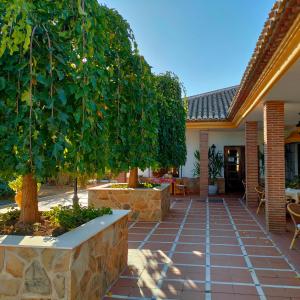 Hotel Rural Carlos Astorga في أرشذونة: منزل فيه شجرة في ساحة الفناء