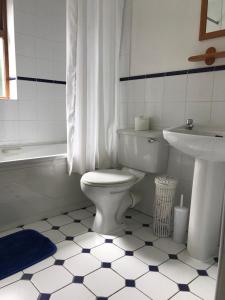 a bathroom with a toilet and a sink at Atlantic View in Castlegregory