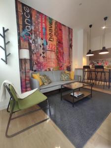 A seating area at Precioso apartamento en Puente Vallecas, Madrid.