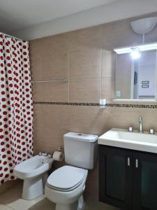 a bathroom with a toilet and a sink at Marina in Puerto Madryn