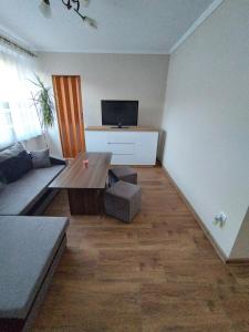 Televizorius ir (arba) pramogų centras apgyvendinimo įstaigoje Apartament przy dworcu w Sanoku