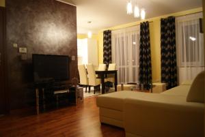 a living room with a couch and a television at Living Room in Tarnów