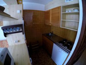 una piccola cucina con lavandino e piano cottura di Studio Valloire, 1 pièce, 4 personnes - FR-1-263-477 a Valloire