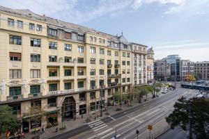 Nespecifikovaný výhled na destinaci Budapešť nebo výhled na město při pohledu z apartmánu