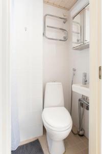 a bathroom with a white toilet and a sink at 2ndhomes Cozy Studio in the City Center in Helsinki