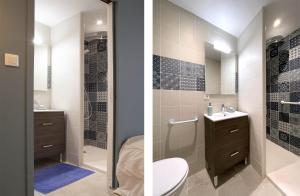 a bathroom with a toilet and a shower at FLEUR DE SEL in Saint-Trojan-les-Bains +36 photos