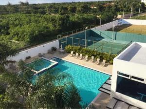 Výhled na bazén z ubytování Blue Boat Lindo Apartamento en Playa Juan Dolio nebo okolí