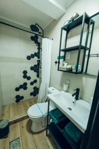 e bagno con lavandino, servizi igienici e doccia. di Zlatibor Wild nest Rabbit Lux a Zlatibor