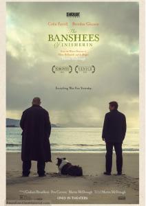 a movie poster of two men and a dog on the beach at Sona Baile Home Stay in Dooagh