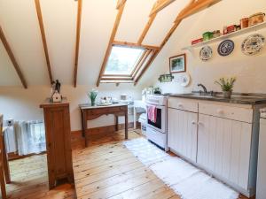 a kitchen with a sink and a stove at Mrs Delaney's Loft in Ardfinnan