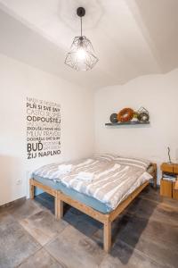 Postel nebo postele na pokoji v ubytování Apartmán ve Dvoře