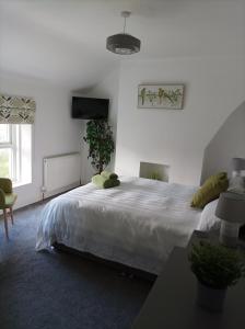 a bedroom with a large white bed in a room at Victorian Renovation Room 5 in Liverpool