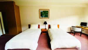 Postel nebo postele na pokoji v ubytování Hotel & Onsen 2307 Shigakogen