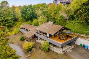 an overhead view of a house with a roof at Shoreline Sanctuary in Shoreline